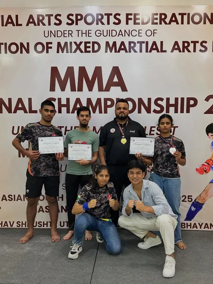 Divya with a hard-earned silver medal at the FMMAI National MMA Championship. Losses don't define us, they shape us. This only adds fuel to the fire for her comeback.