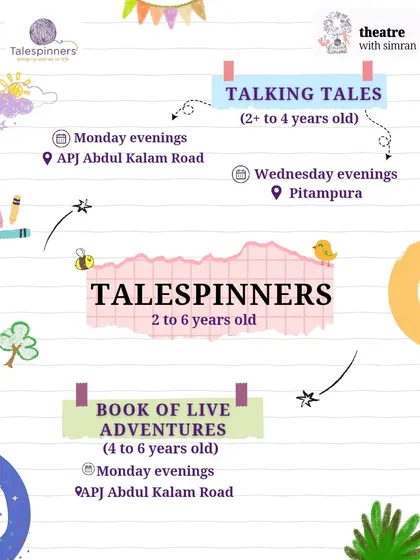 An overview of our "Talespinners" programs for ages 2 to 6, including "Talking Tales" and "Book of Live Adventures."