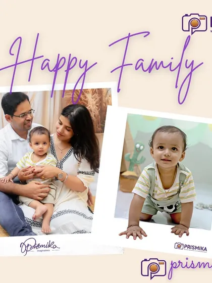 From candid family cuddles to watching your baby explore the world on their own, we capture it all. This set shows both a posed family portrait and a milestone moment of a baby crawling, preserving these fleeting stages.