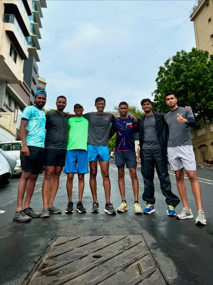 The men of our running group posing after a tough hill session. Brotherhood and teamwork.