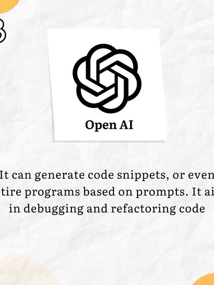 AI Tool 3: OpenAI. Beyond ChatGPT, the OpenAI API can generate code snippets, assist in debugging, and even help refactor your programs based on natural language prompts.