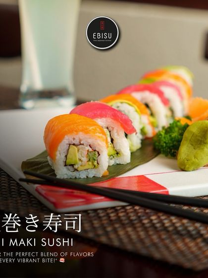 Savor the perfect blend of flavors with our Niji Maki Sushi. This vibrant roll brings the colors of the rainbow to your plate, with each bite offering a delightful surprise of fresh fish and vegetables.