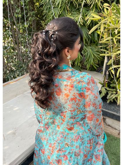 Another angle of the textured ponytail, showing its bounce and volume.