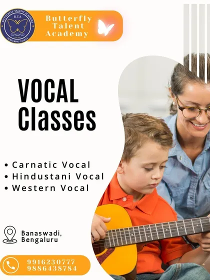 Our vocal classes cater to a wide range of musical interests, including Carnatic, Hindustani, and Western styles. We provide a supportive environment where students of all ages can explore their vocal abilities with personalized guidance.