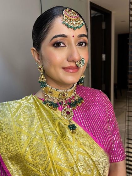 A classic portrait showing off her beautiful features and the elegant, clean makeup look.