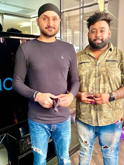 A great moment with cricket legend Harbhajan Singh.