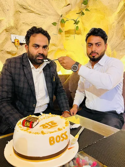 Celebrating my mentor's birthday. The cake, with its legal theme, shows how intertwined our profession is with our lives.
