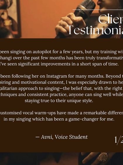 This student's journey shows the transformative power of consistent practice with the right techniques. My custom vocal warm-ups are often a game-changer for singers looking to break free from autopilot.