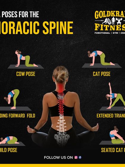 A healthy thoracic spine is key for good posture. These yoga poses, including cat-cow, child's pose, and extended triangle pose, will help improve your mid-back mobility.