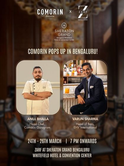 Bengaluru, we're coming for you! Announcing our pop-up at Zarf, Sheraton Grand, featuring a curated menu from our Gurugram team.