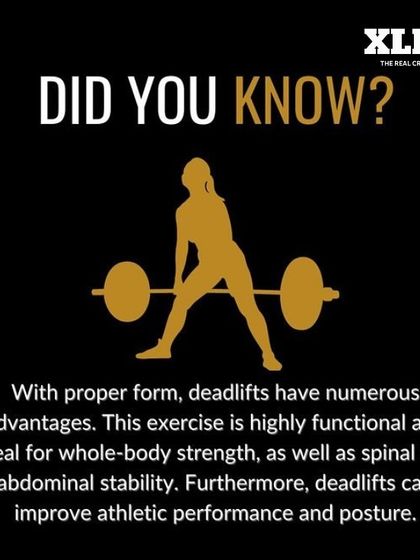 Did you know? With proper form, deadlifts are highly functional and ideal for whole-body strength, improving athletic performance and posture.