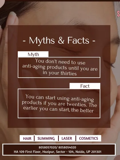 Myth: You don't need anti-aging products until your thirties. Fact: Prevention is key. Starting a well-aging routine in your twenties helps maintain youthful skin for longer. The earlier, the better.