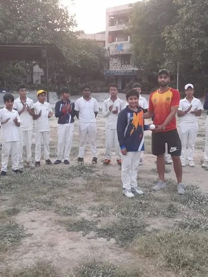 Our Under-14 team after securing a 7-wicket win against Dwarka Cricket Centre in a weekly match. Consistent competitive play is crucial for development.