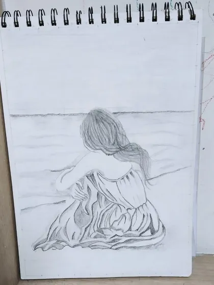 A student's submission from an online class, capturing a quiet moment of reflection.