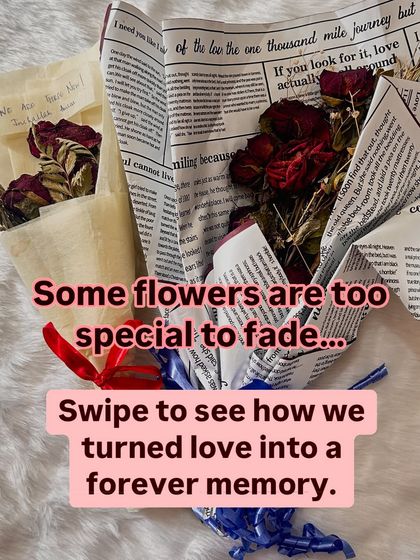 Some flowers are too special to fade. These bouquets held a precious note announcing a new baby. I preserved the flowers and the note to create a beautiful keepsake of that life-changing moment.