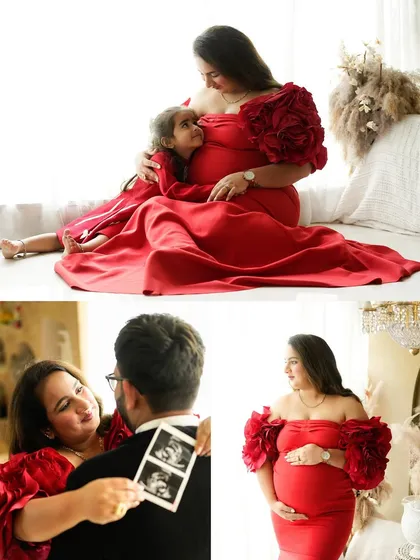 A collage showcasing the variety within a single maternity session. We capture everything from tender mother-daughter cuddles and couple shots with the sonogram to beautiful solo portraits of the mother-to-be.