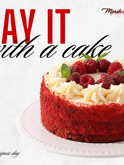 Some feelings are best expressed with something sweet. This Propose Day, say it with a cake like this beautiful Red Velvet, made with the best ingredients.