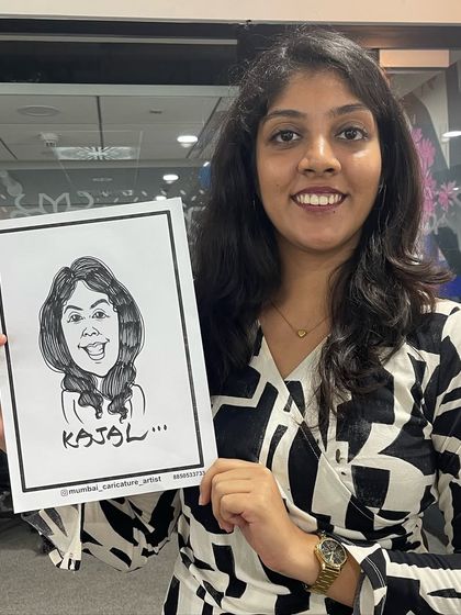 Another smiling face from a corporate office event. Live caricatures are a great addition to annual functions, team-building days, and office parties.