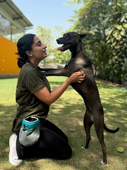 Jamun giving some happy jumps and hugs. Her sweet energy is contagious.