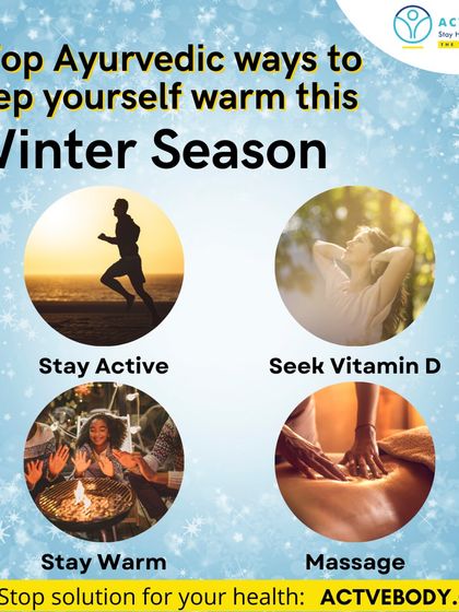 Four Ayurvedic Ways to Keep Yourself Warm. Staying warm in winter is about more than just clothing. My top four Ayurvedic tips are: stay active to generate internal heat, seek morning sunlight for Vitamin D, stay physically warm, and use warm oil massage to improve circulation.