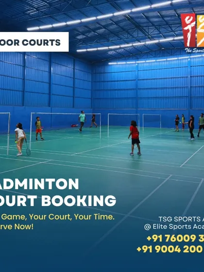 Your game, your court, your time. Reserve one of our four indoor badminton courts at the Elite Sports Academy in Ahmedabad. No sun, no excuses, just pure play.