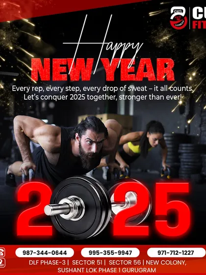 Happy New Year from our fitness family to yours. Every rep, every step, every drop of sweat counts. Let's conquer 2025 together, stronger than ever.