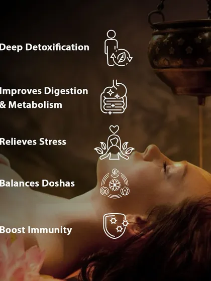 The benefits of a Panchakarma detox are profound and long-lasting. By clearing toxins and balancing the doshas, it strengthens your immunity, improves digestion and metabolism, and brings a sense of calm and clarity to the mind.