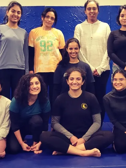 The group from our Women's Jiu-Jitsu class. This class is free for all women.