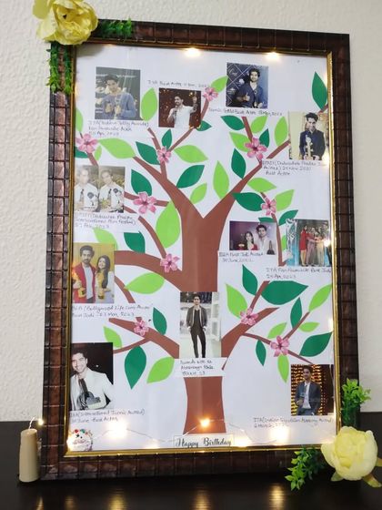 A creative 'Awards Tree' frame designed for actor Harshad Chopda. The branches showcase the different awards he won for his role as Dr. Abhimanyu Birla.