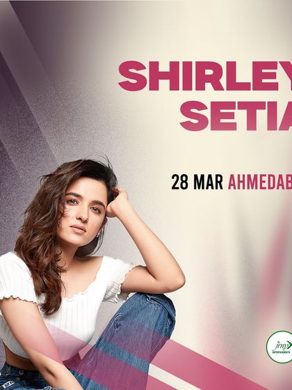 The announcement poster for Shirley Setia's performance in Ahmedabad, managed by us in March.