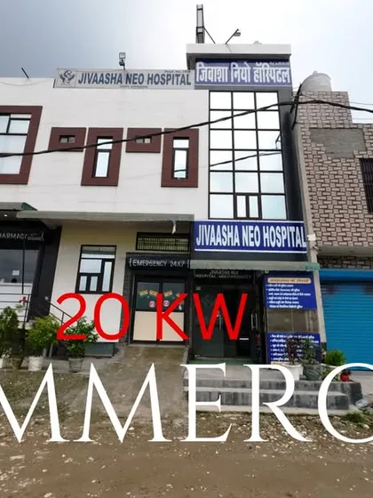 This is the 20 kW commercial solar project we completed for Jivaasha Neo Hospital in Delhi. We specialize in providing reliable, end-to-end solar solutions for critical infrastructure like healthcare facilities.