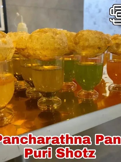 I love to reinvent classics. My Pancharathna Pani Puri Shots deconstruct the traditional street food into an elegant, easy-to-eat format, featuring five different flavored waters served in individual shot glasses.
