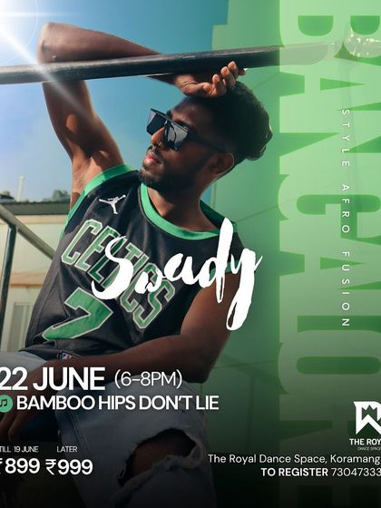 Another look at the poster for Swady Dinesh's Afro Fusion workshop.