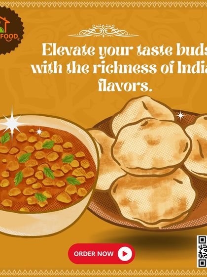 Elevate your taste buds with the richness of Indian flavors. This illustrated chole bhature is your passport to a delicious journey.