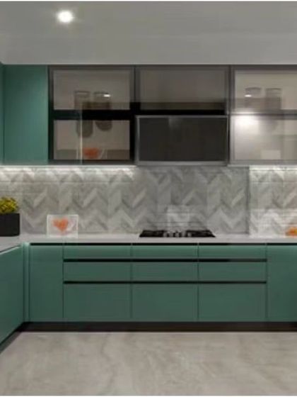 Modular Kitchen - Modular Home Interiors Efficient L-Shaped & U-Shaped Kitchens photo 23