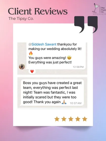 "You guys were amazing! Everything was just perfect!" It's fantastic to hear that we helped make a client's wedding "absolutely lit".