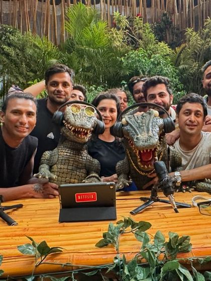 A group photo with the entire Netflix and production team after a successful shoot. It's always a joy to collaborate with creative professionals who believe in the power of practical effects.