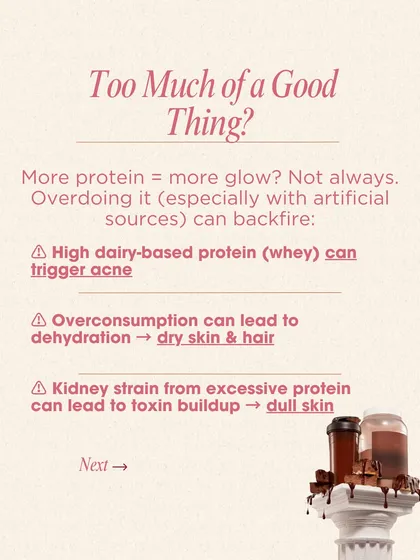 Can you have too much of a good thing? When it comes to protein, yes. Overconsumption, especially from certain sources like whey, can sometimes lead to issues like dehydration or acne, which can affect your scalp health.