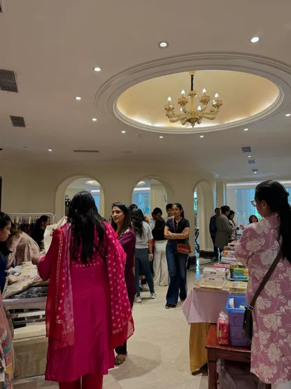 A candid shot from one of our indoor lifestyle exhibitions. You can see guests interacting with vendors and browsing products, showcasing the great footfall we help generate for small businesses.