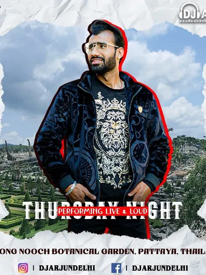 Another poster from my Thailand tour, this one for a Thursday night show at Nong Nooch Botanical Garden. It highlights a multi-day booking, showing the demand for my music at international destinations.