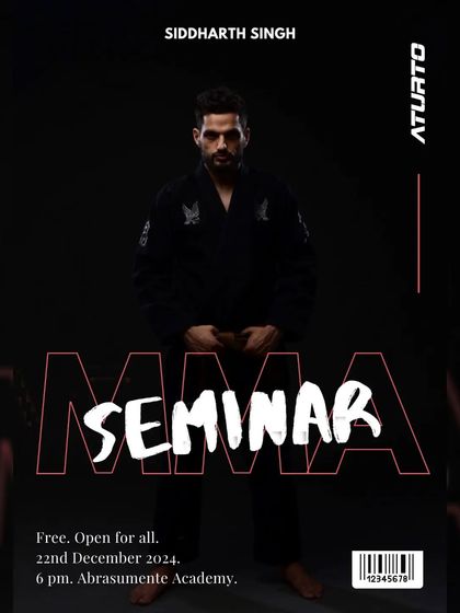 ATURTO presents a BJJ for MMA Seminar with our own head coach, Siddharth Singh, India's only competitive BJJ Black Belt. Spreading the knowledge.