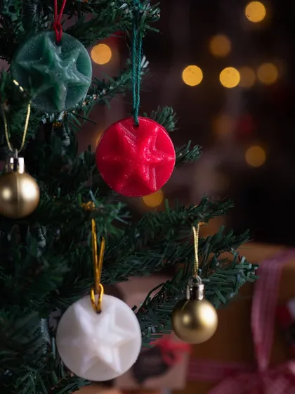 These scented wax ornaments are perfect for hanging on your Christmas tree. They add a pop of color and a lovely fragrance to the room.