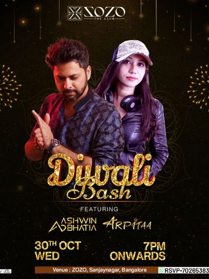 Teaming up with DJ Arpitaa for a special Diwali Bash at ZOZO. We're bringing the top Bollywood and EDM tracks to light up the night for the festival of lights.
