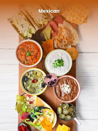 Why limit your party to just one cuisine? This Mexican platter shows the variety you can offer your guests.