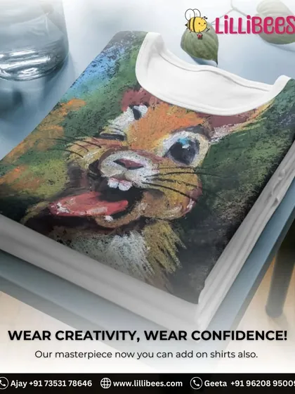 Look at the incredible detail and vibrant color on this custom t-shirt. I make sure every print is of the highest quality, so the final piece of wearable art is just as impressive as the original masterpiece.