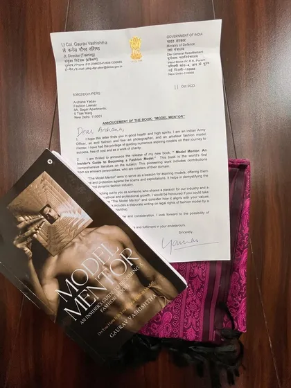 I was happy to receive a copy of the book "Model Mentor" from Lt. Col. Gaurav Vashishtha. It's a vital resource, and I am a strong advocate for educating models on their legal protections.
