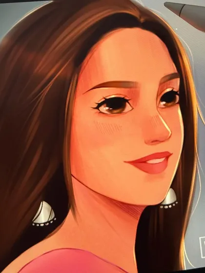 A work-in-progress shot of a portrait inspired by a movie scene. This close-up shows the digital painting process on my iPad, focusing on the eyes and lighting.