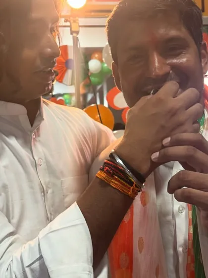Our head instructor, Shihan Sanjay Kumar, sharing a celebratory moment during the Independence Day function at our dojo.