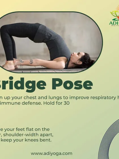 Bridge Pose opens up your chest and lungs, which improves respiratory health and supports your immune defense. It's a simple yet effective pose to practice regularly.