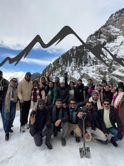 Our group enjoying a fun moment in the snow. Winter trips are all about making memories together.